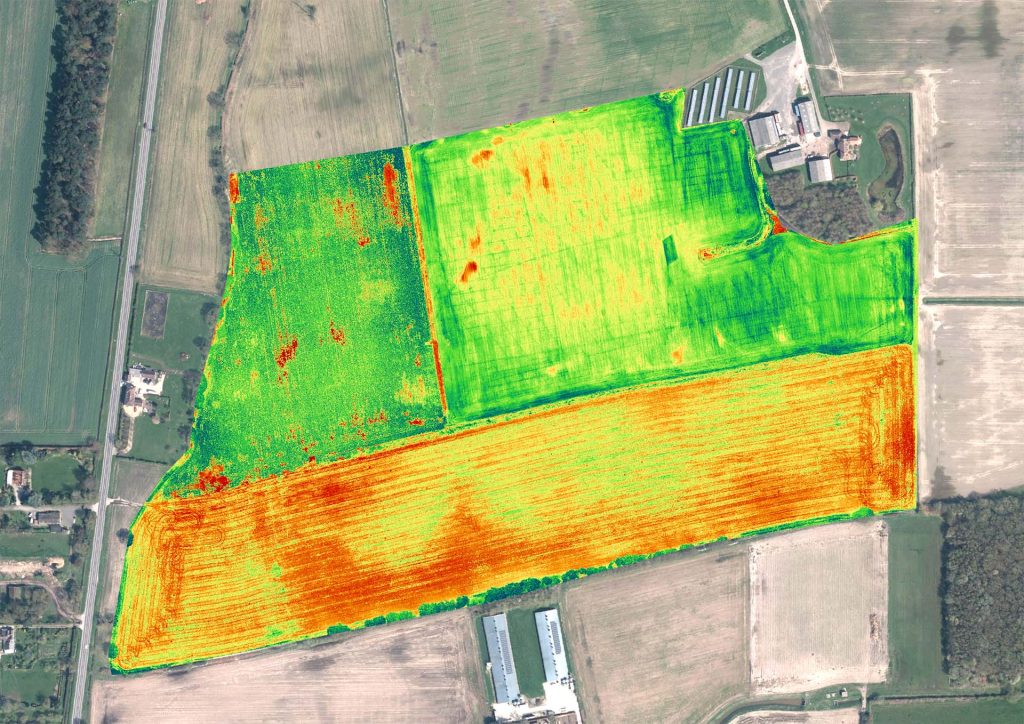 A multispectral image of a field